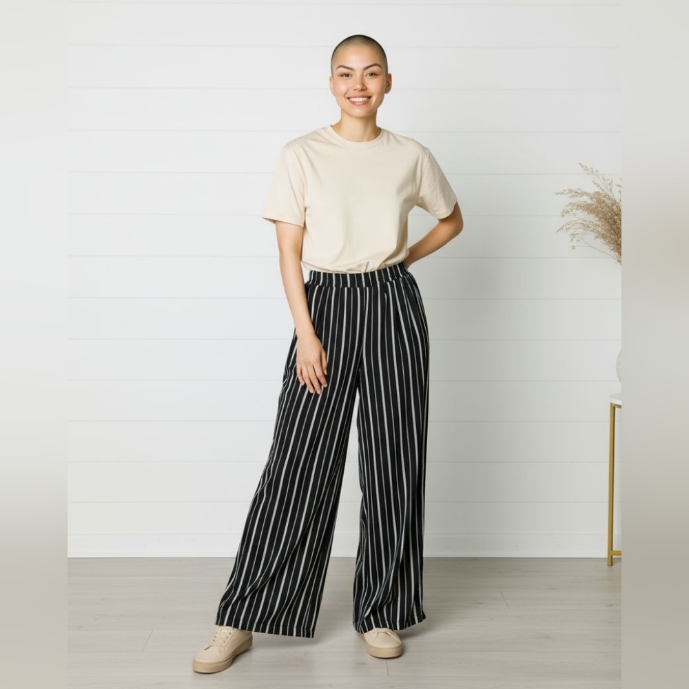 Black and White Striped Pants